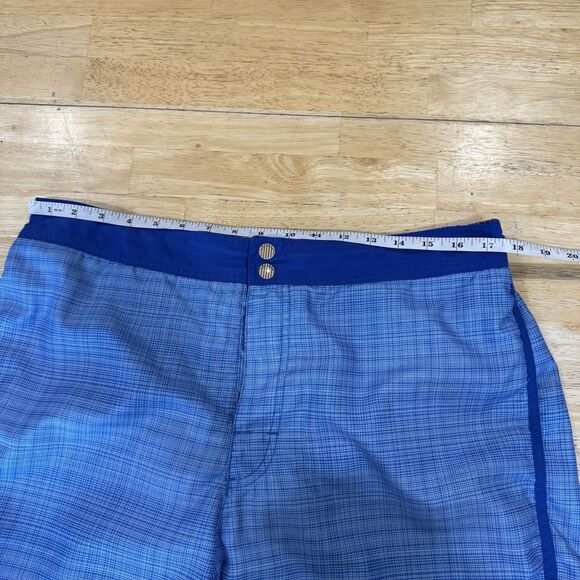 Ted Baker Blue Swim Trunk Shorts Micro Check Men's 5 XL Lined 6.5” Snap Buttons - Picture 10 of 13